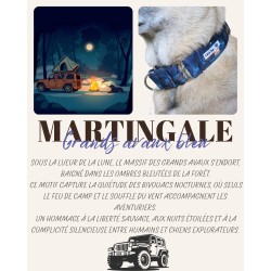 Martingale chien Grands Avaux Bleu – Collier artisanal imperméable B Wild Shop