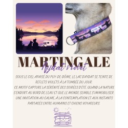 Martingale chien Lac d’Aydat Violet – Collier artisanal imperméable B Wild Shop
