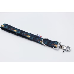 Poignée Grands Avaux Bleu – Tissu imperméable & mousqueton argent | B Wild Shop