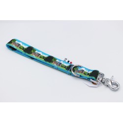 Poignée Chamarande – Tissu imperméable & mousqueton argent | B Wild Shop
