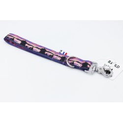 Poignée Lac Aydat Violet – Tissu imperméable & mousqueton argent | B Wild Shop