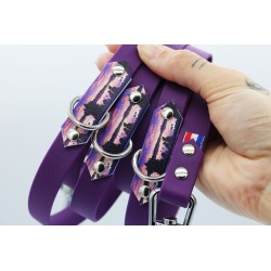 Laisse multipositions Lac d’Aydat Violet – TPU imperméable & motifs UV | B Wild Shop