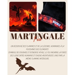 Martingale chien Élément Feu – Collier artisanal imperméable B Wild Shop